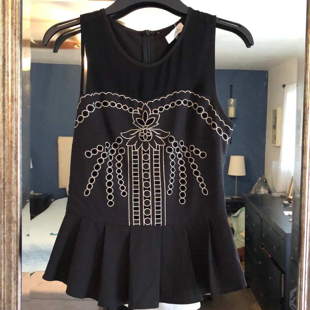 Sugar lips black sheer peplum top